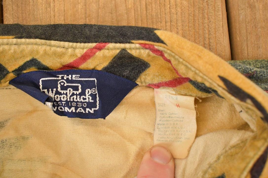 Vintage 1990s Woolrich Woman AOP Aztec Fleece Button Up Shirt Women's S from propervintagecanada