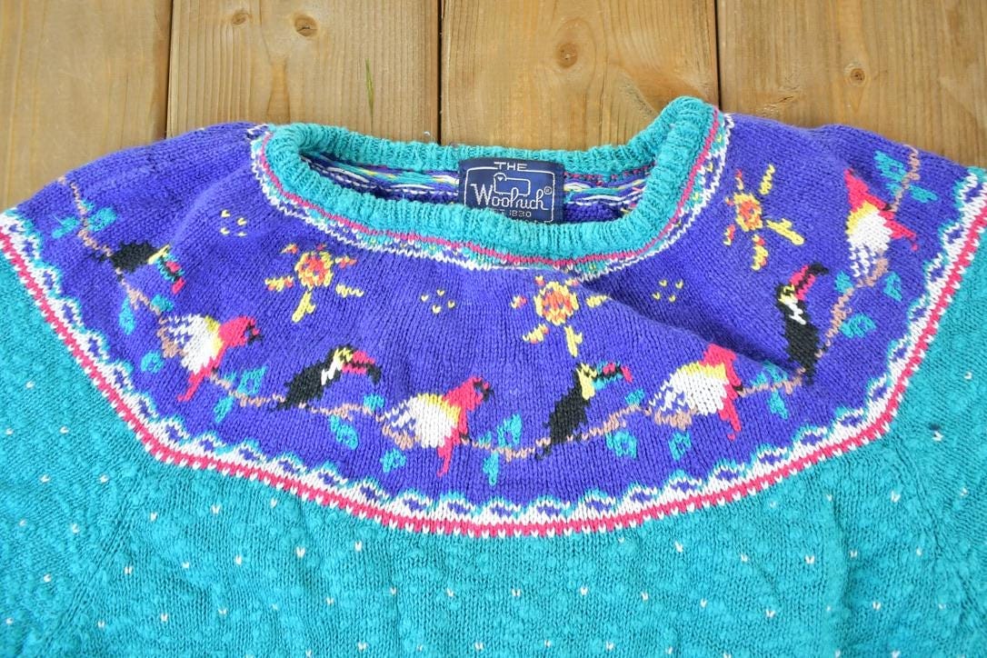 Vintage 1990s Woolrich Woman Knit Abstract Pattern Crewneck Sweater  MWomen's from propervintagecanada