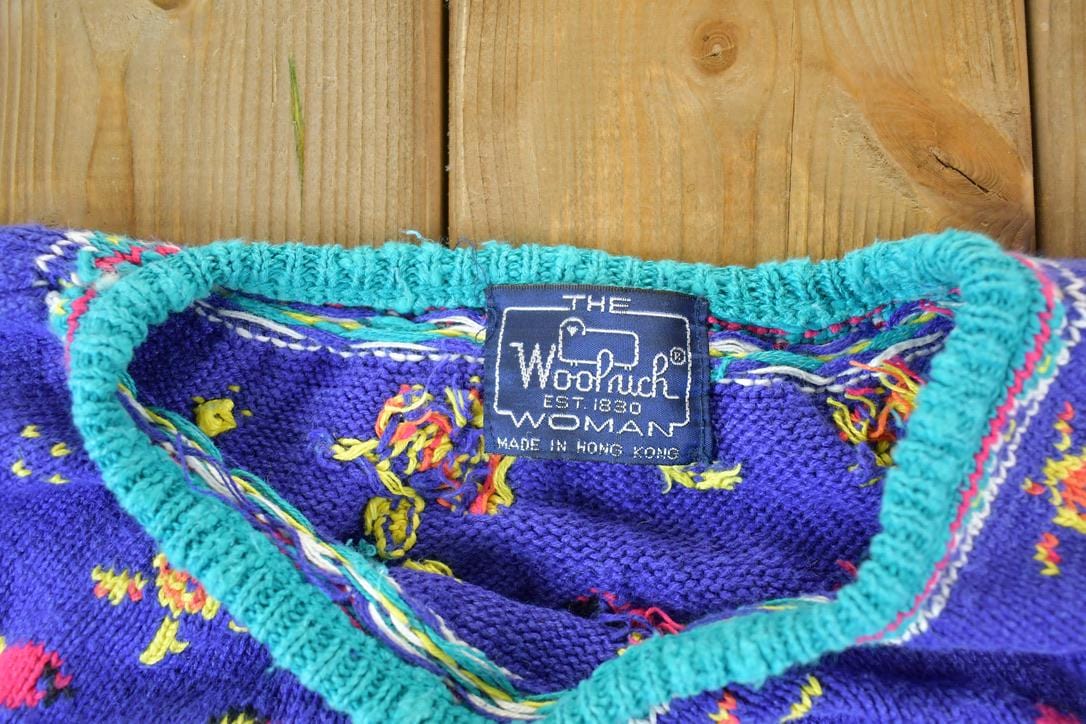 Vintage 1990s Woolrich Woman Knit Abstract Pattern Crewneck Sweater  MWomen's from propervintagecanada