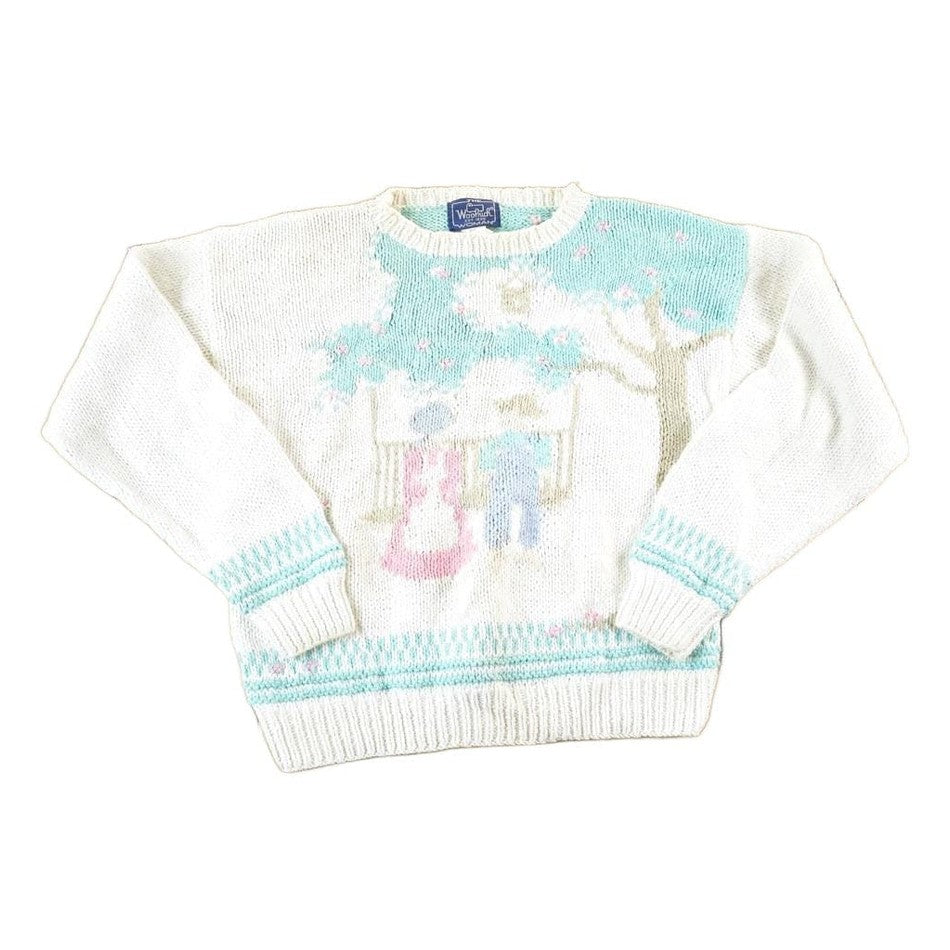 Vintage 1990s Woolrich Woman Knit Porch Swing Crewneck Sweater Womens S from propervintagecanada