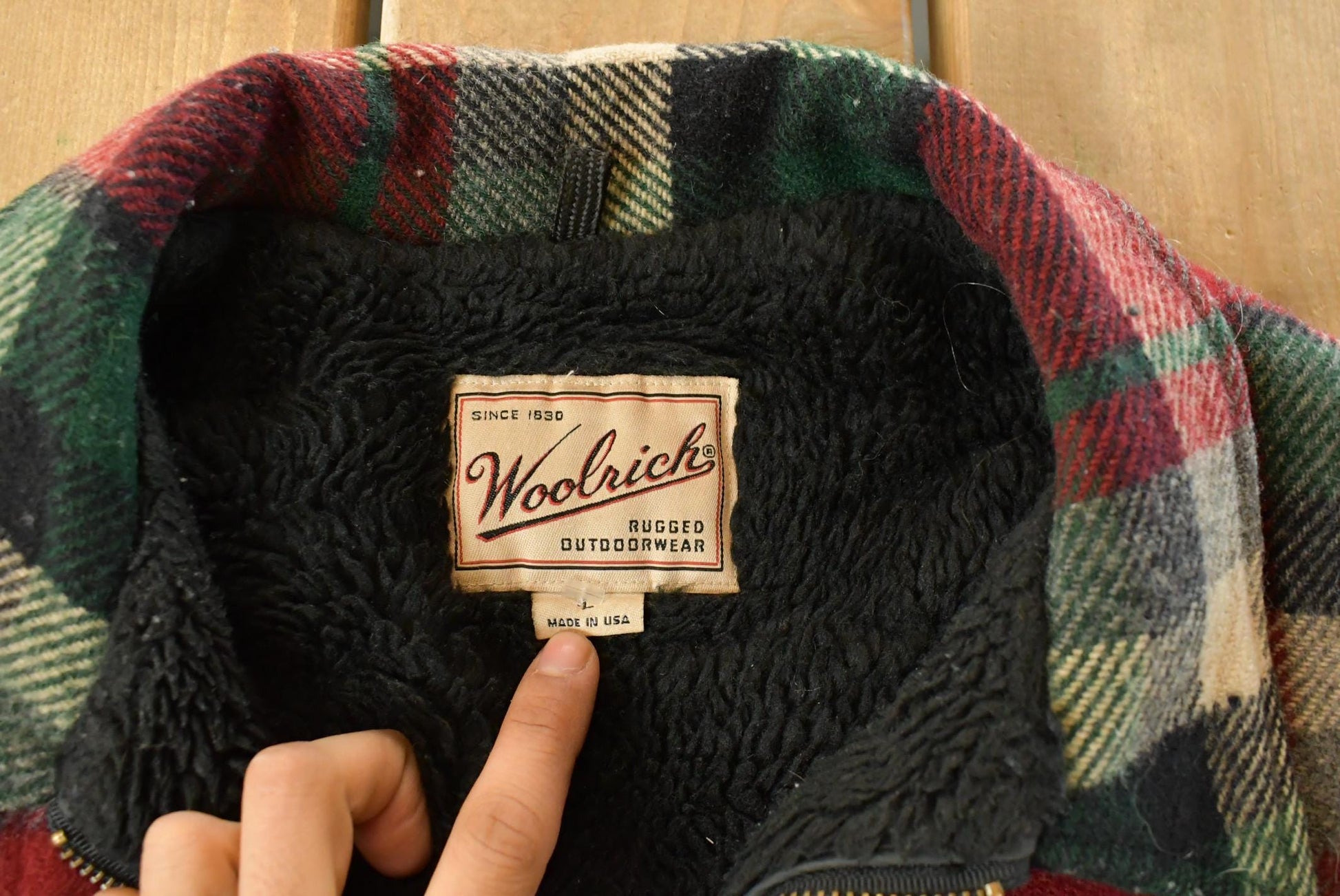 Vintage 1990s Woolrich Wool Lined Flannel Jacket Men's Large from propervintagecanada
