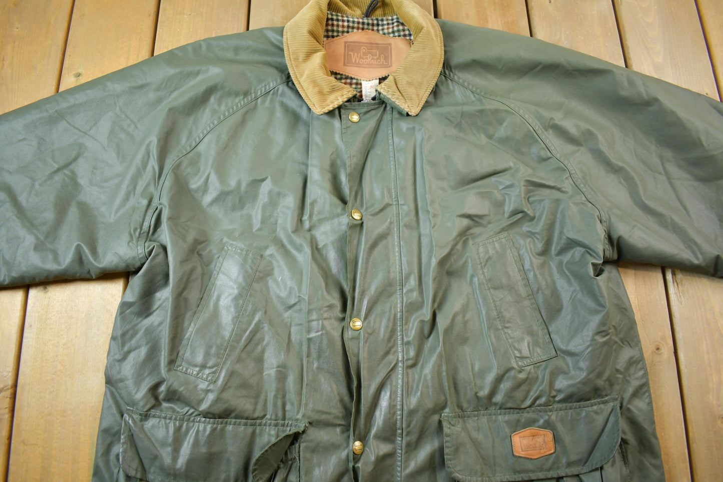 Vintage 1990s Woolrich Wool Lined Nylon Jacket Made In USA Men's XL from propervintagecanada