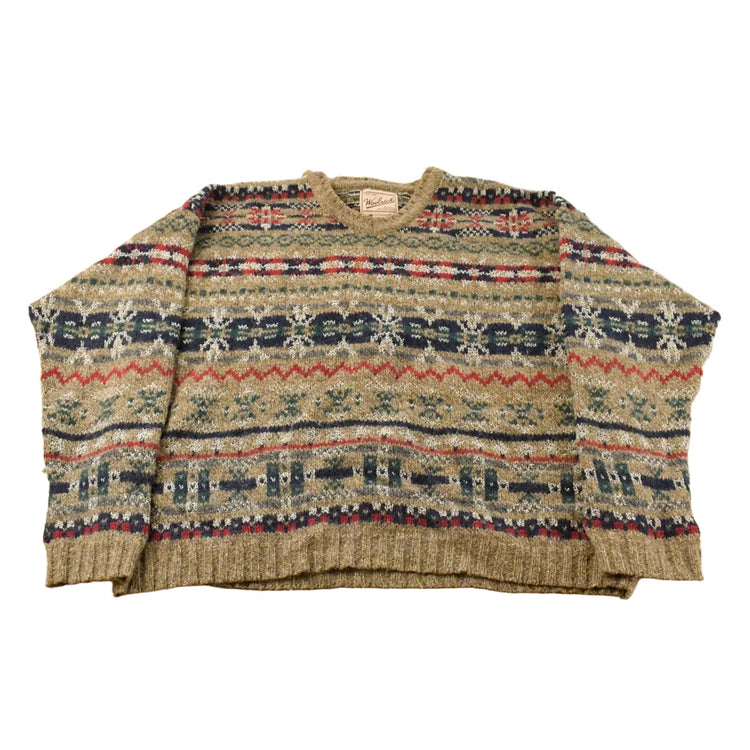 Vintage 1990s Woolrich Wool V Neck Knit Sweater Womens Large from propervintagecanada