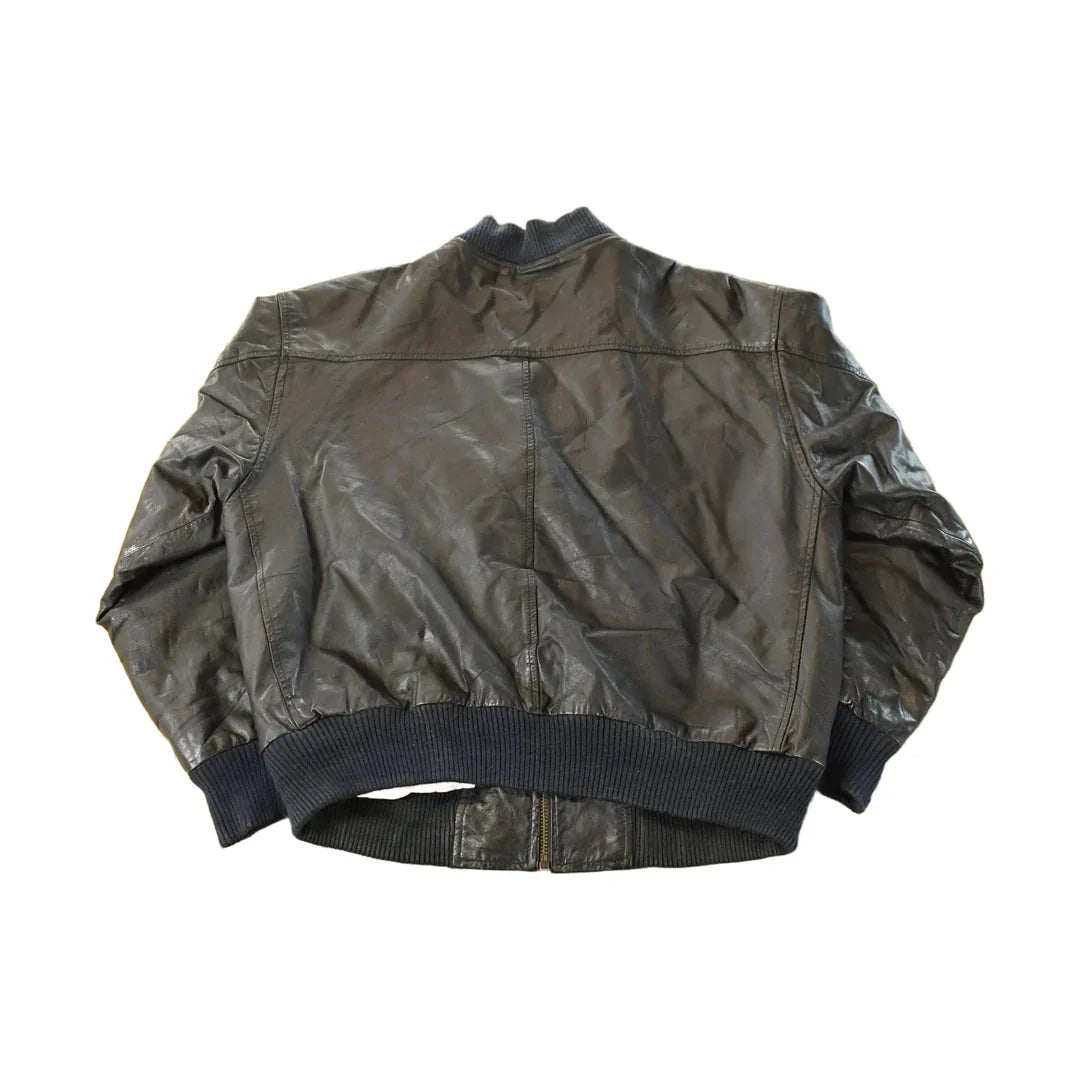 Vintage 1990s World Alliance Leather Bomber Flight Jacket Men's Medium from propervintagecanada