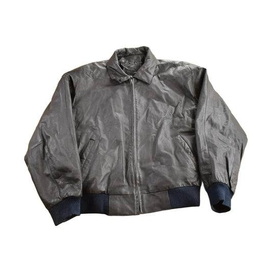 Vintage 1990s World Flags Patchwork Leather Jacket Men's Large from propervintagecanada