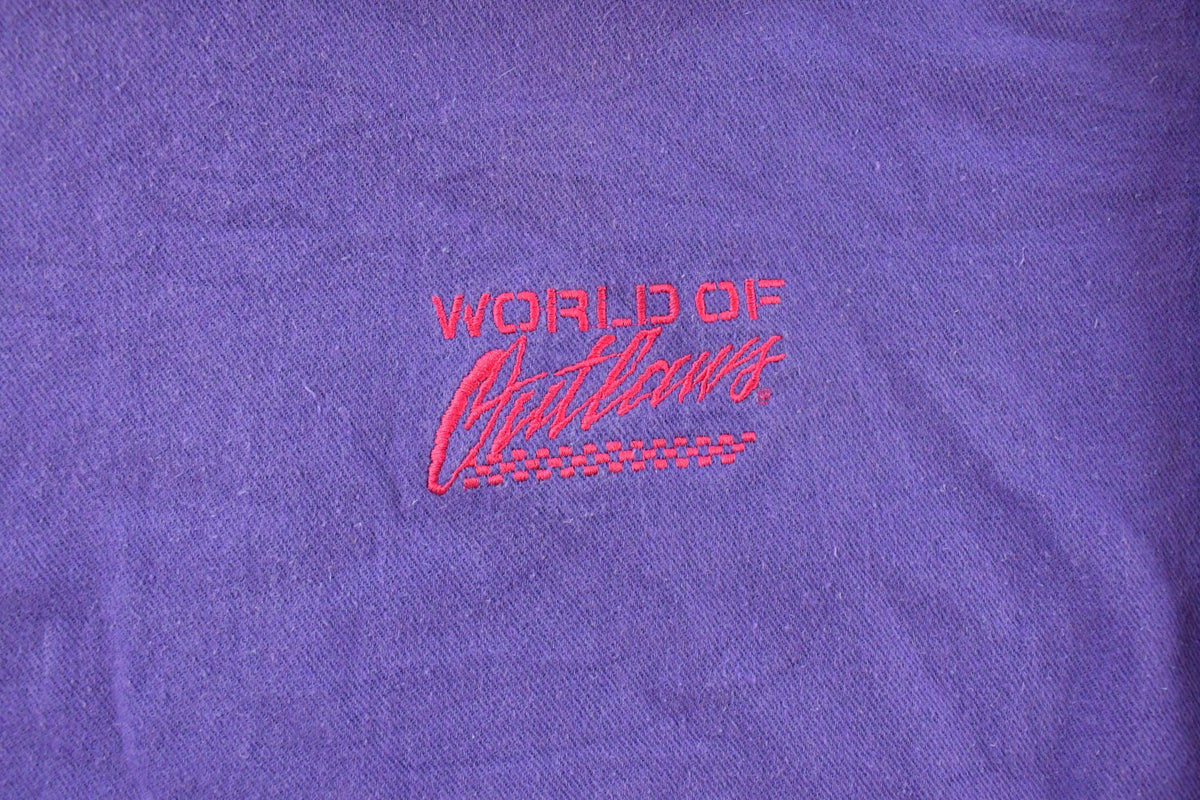 Vintage 1990s World of Outlaws Racing Tonal Hoodie Sweatshirt Men's Large from propervintagecanada