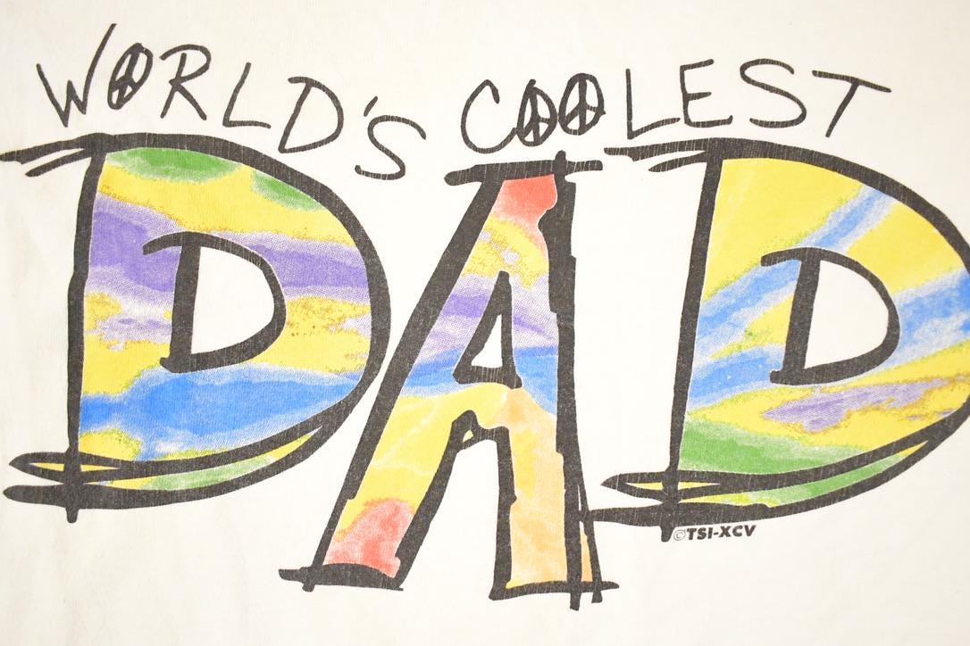 Vintage 1990s Worlds Coolest Dad Souvenir Travel T-Shirt Men's XL from propervintagecanada