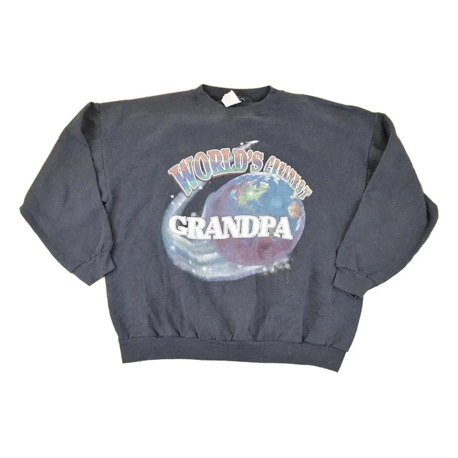 Vintage 1990s Worlds Greatest Grandpa Cartoon Graphic Print Crewneck Sweatshirt Men's XL from propervintagecanada