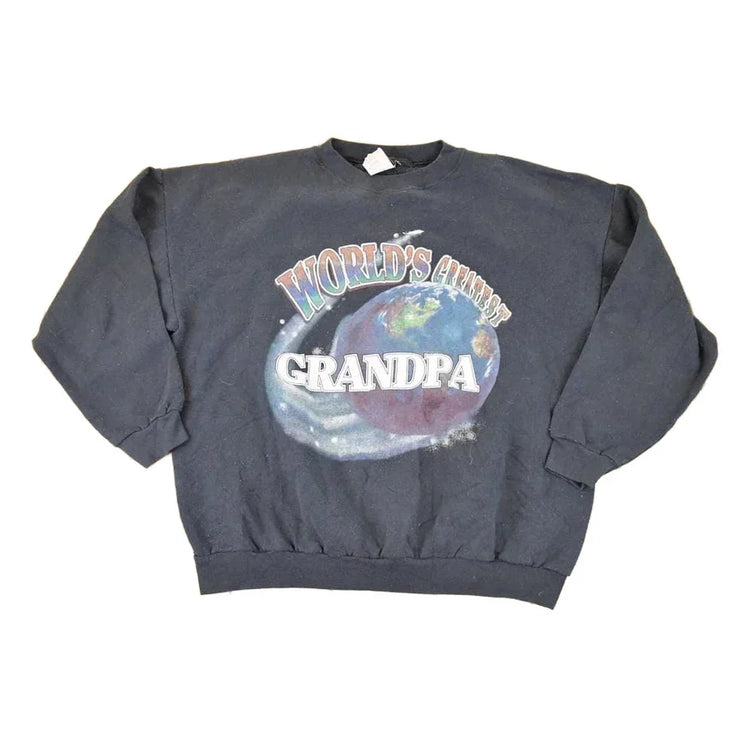Vintage 1990s Worlds Greatest Grandpa Cartoon Graphic Print Crewneck Sweatshirt Men's XL from propervintagecanada