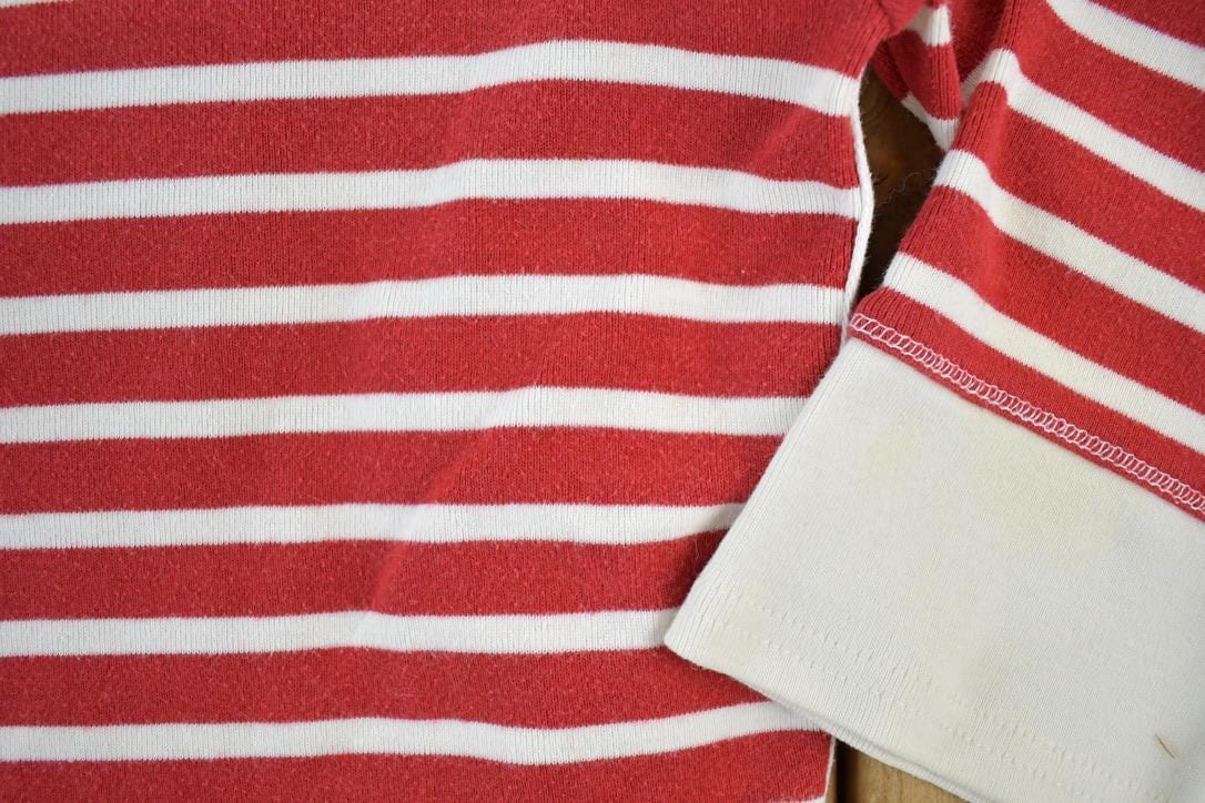 Vintage 1990s Wrangler Classic Blues Striped Yachting Souvenir Single Stitch Graphic Print T-Shirt Women's S