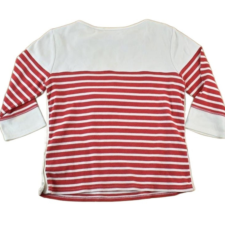 Vintage 1990s Wrangler Classic Blues Striped Yachting Souvenir Single Stitch Graphic Print T-Shirt Women's S