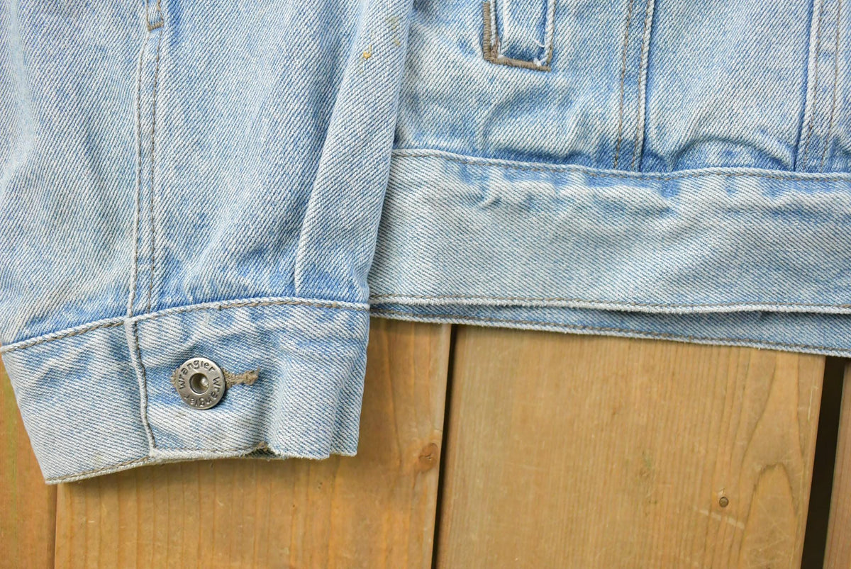 Vintage 1990s Wrangler Hero Light Wash Denim Jean Jacket Men's L from propervintagecanada