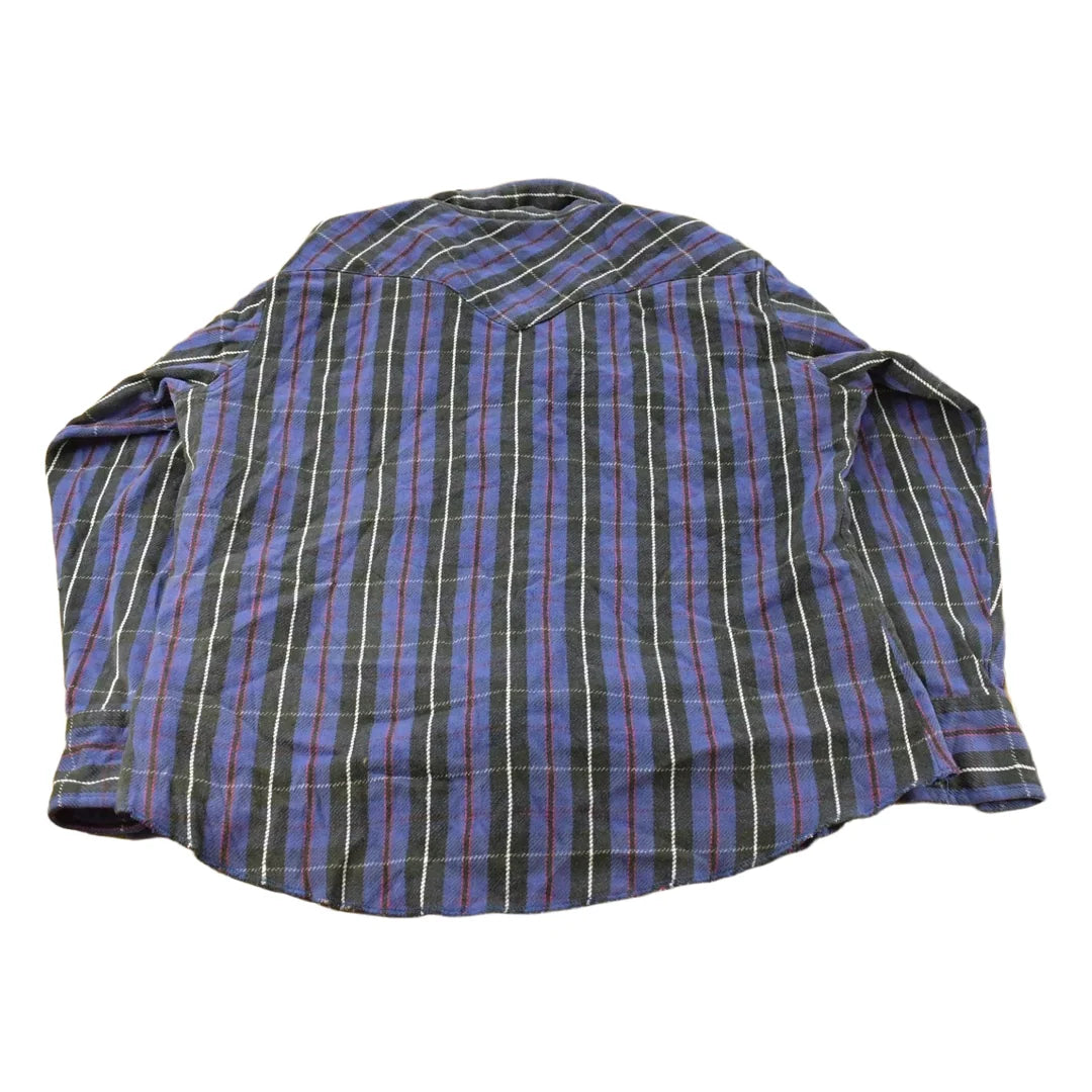 Vintage 1990s Wrangler Plaid Pearl Snap Western Shirt Mens XL from propervintagecanada