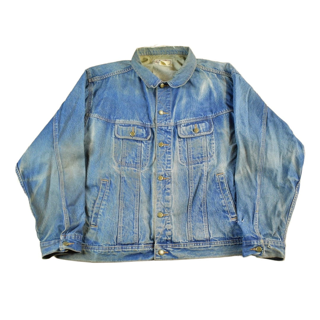 Vintage 1990s Wrangler Rugged Wear Denim Jean Trucker Jacket Men's 2XL from propervintagecanada