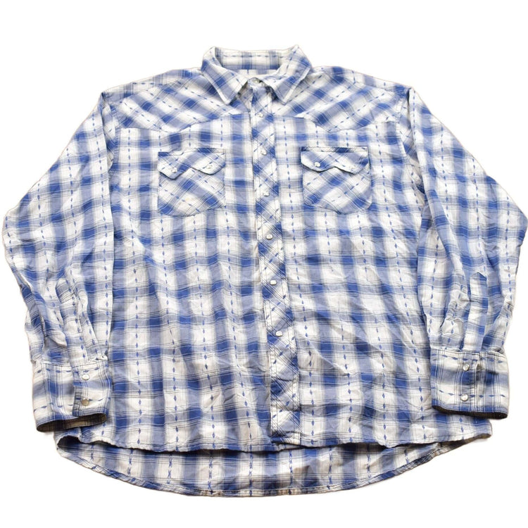 Vintage 1990s Wrangler Rustler Plaid Western Flannel Button Up Shirt Men's Large from propervintagecanada