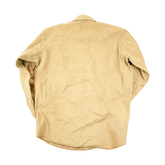 Vintage 1990s Wrangler Tan Western Button Up Shirt Men's XL from propervintagecanada