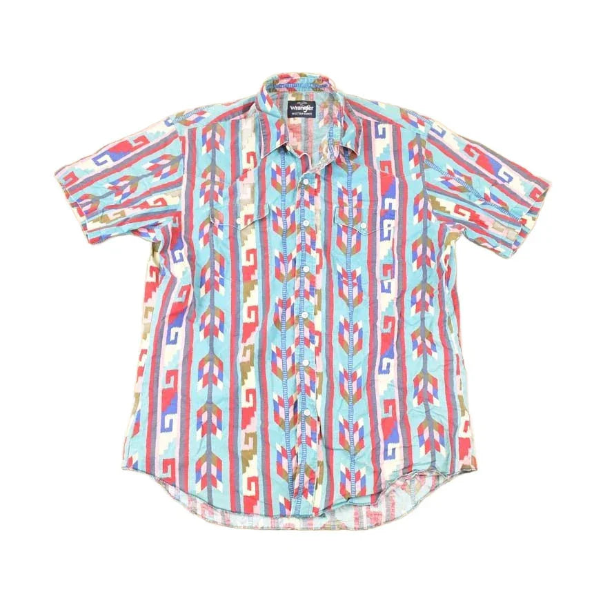 Vintage 1990s Wrangler Western Button Up Shirt Men's L from propervintagecanada