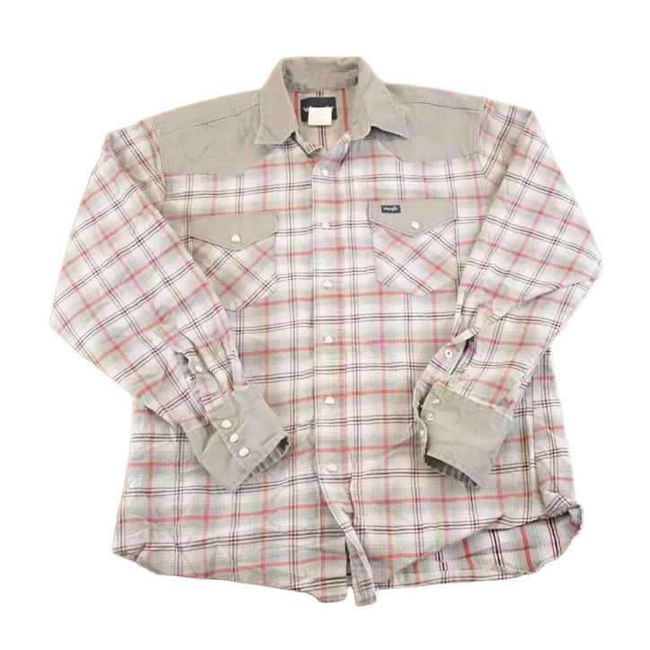 Vintage 1990s Wrangler Western Plaid Button Up Shirt Men's M from propervintagecanada