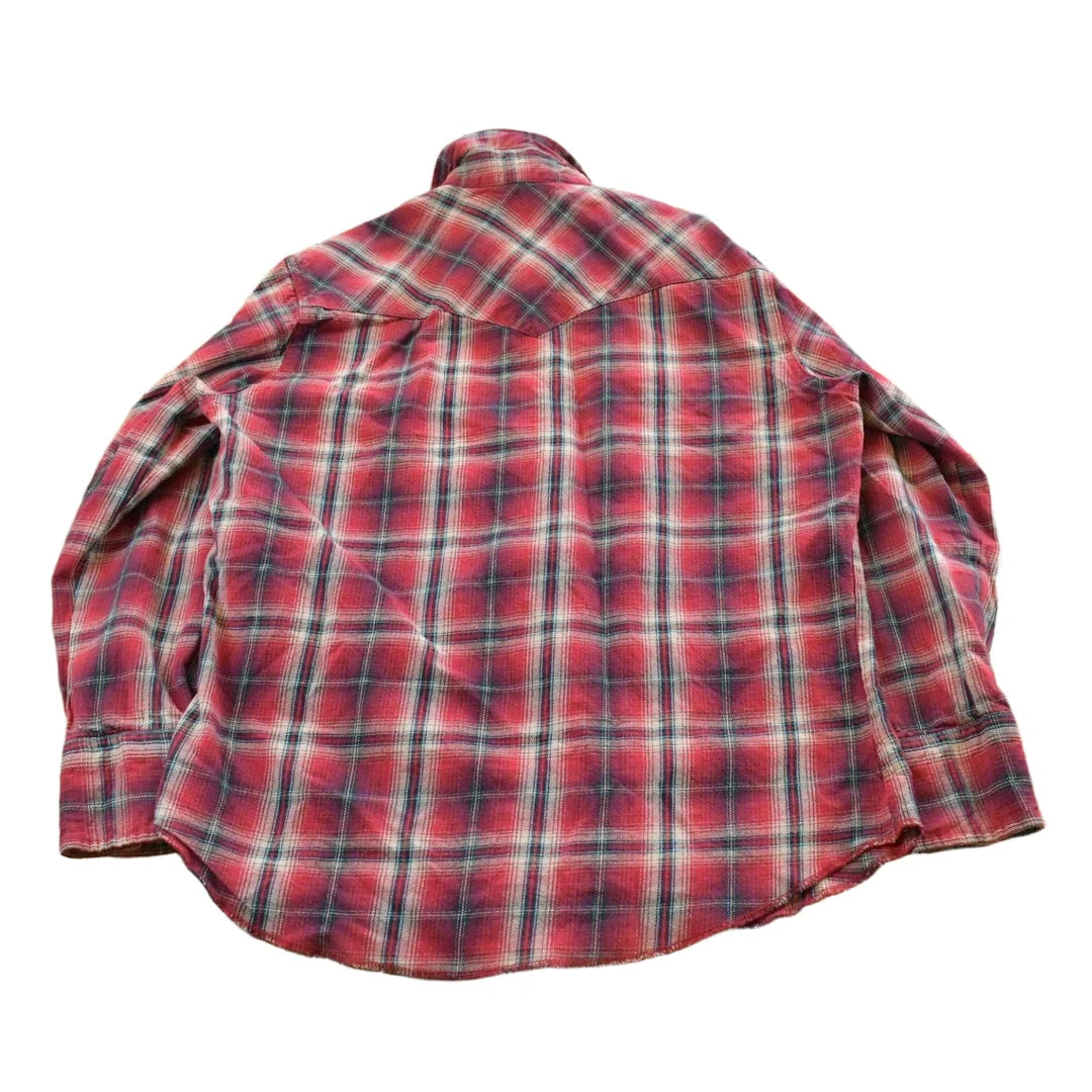 Vintage 1990s Wrangler Western Plaid Flannel Pearl Snap Shirt Men's M from propervintagecanada