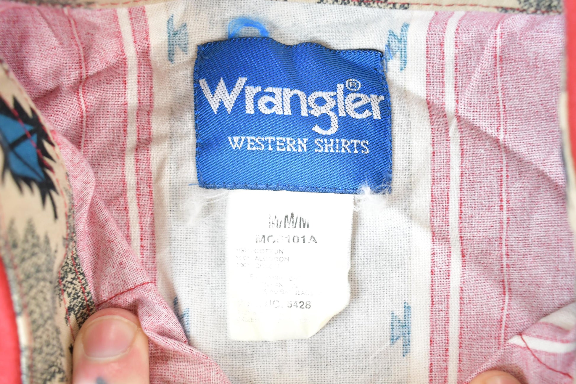 Vintage 1990s Wrangler Western Shirts Aztec Style Button Up Shirt Mens Large from propervintagecanada
