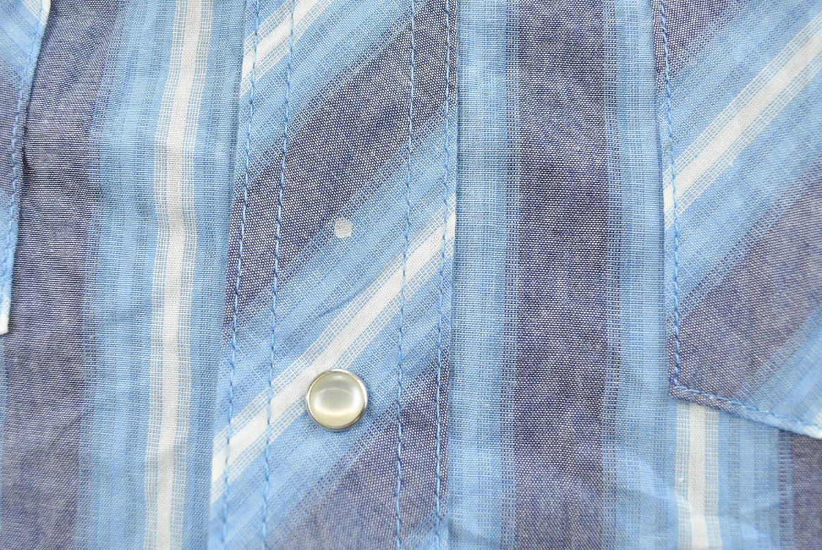 Vintage 1990s Wrangler Western Shirts Striped Pearl Snap Short Sleeve Button Up Shirt Mens 4XL from propervintagecanada