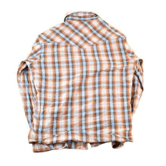 Vintage 1990s Wrangler Western Style Plaid Snap Button Mens M from propervintagecanada