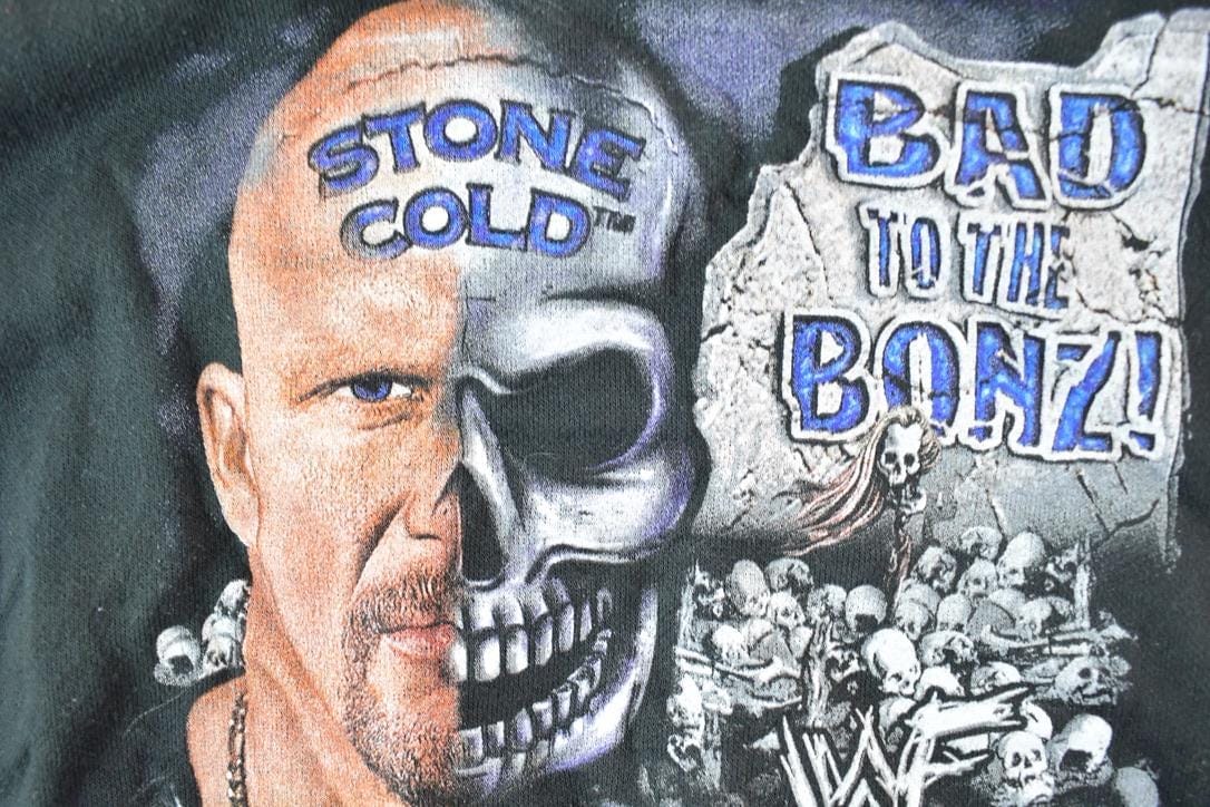 Vintage 1990s WWf Stone Cold Steve Austin Wrestling Crewneck Sweatshirt Youth SmallMen's Small from propervintagecanada