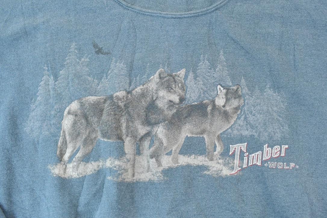 Vintage 1990s Y2K Timberwolves Outdoorsman Crewneck Sweatshirt Men's 2XL from propervintagecanada