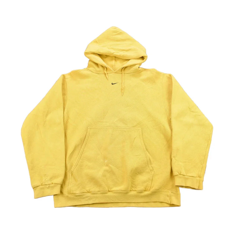Vintage 1990s Yellow Nike Center Swoosh Hoodie from propervintagecanada
