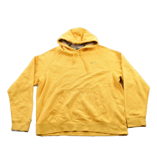 Vintage 1990s Yellow Nike Mini Grey Tag Swoosh Hoodie Men's Large from propervintagecanada