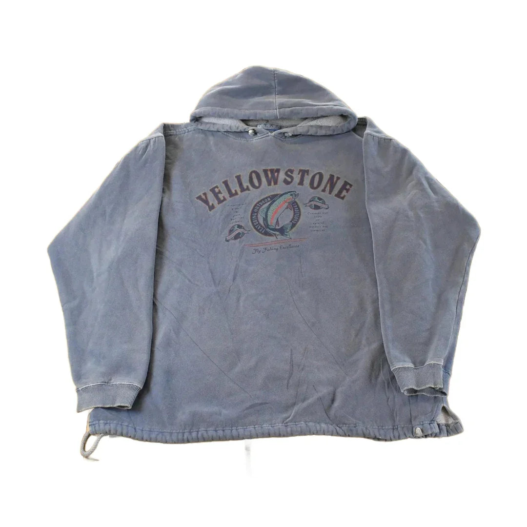 Vintage 1990s Yellowstone National Park Souvenir Hoodie Sweatshirt Men's Large from propervintagecanada