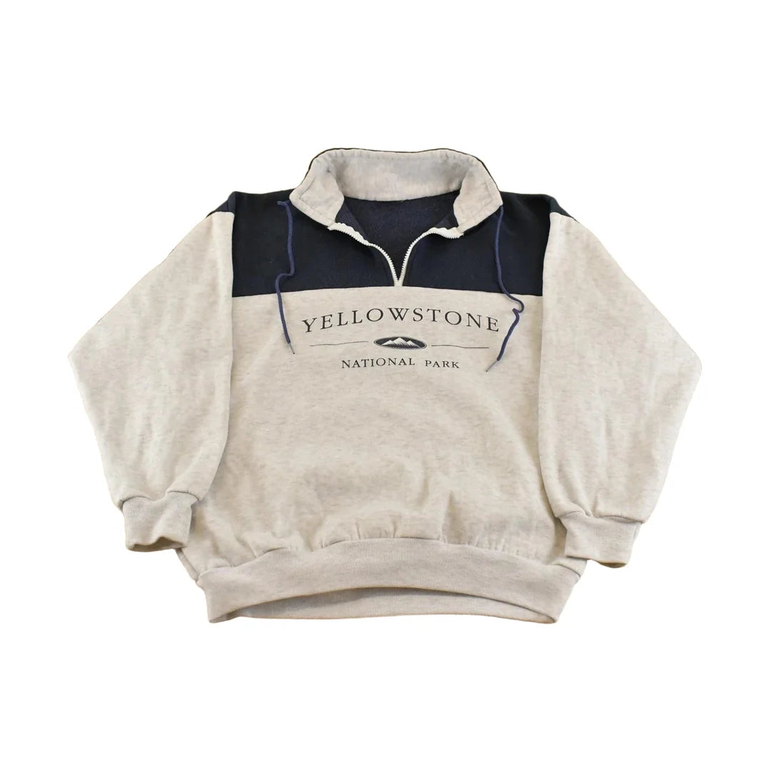 Vintage 1990s Yellowstone Quarter Zip Sweatshirt Men's M from propervintagecanada