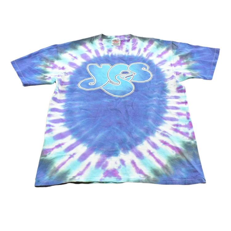 Vintage 1990s Yes Tie Dye Rock T-Shirt Mens M Men's Large from propervintagecanada