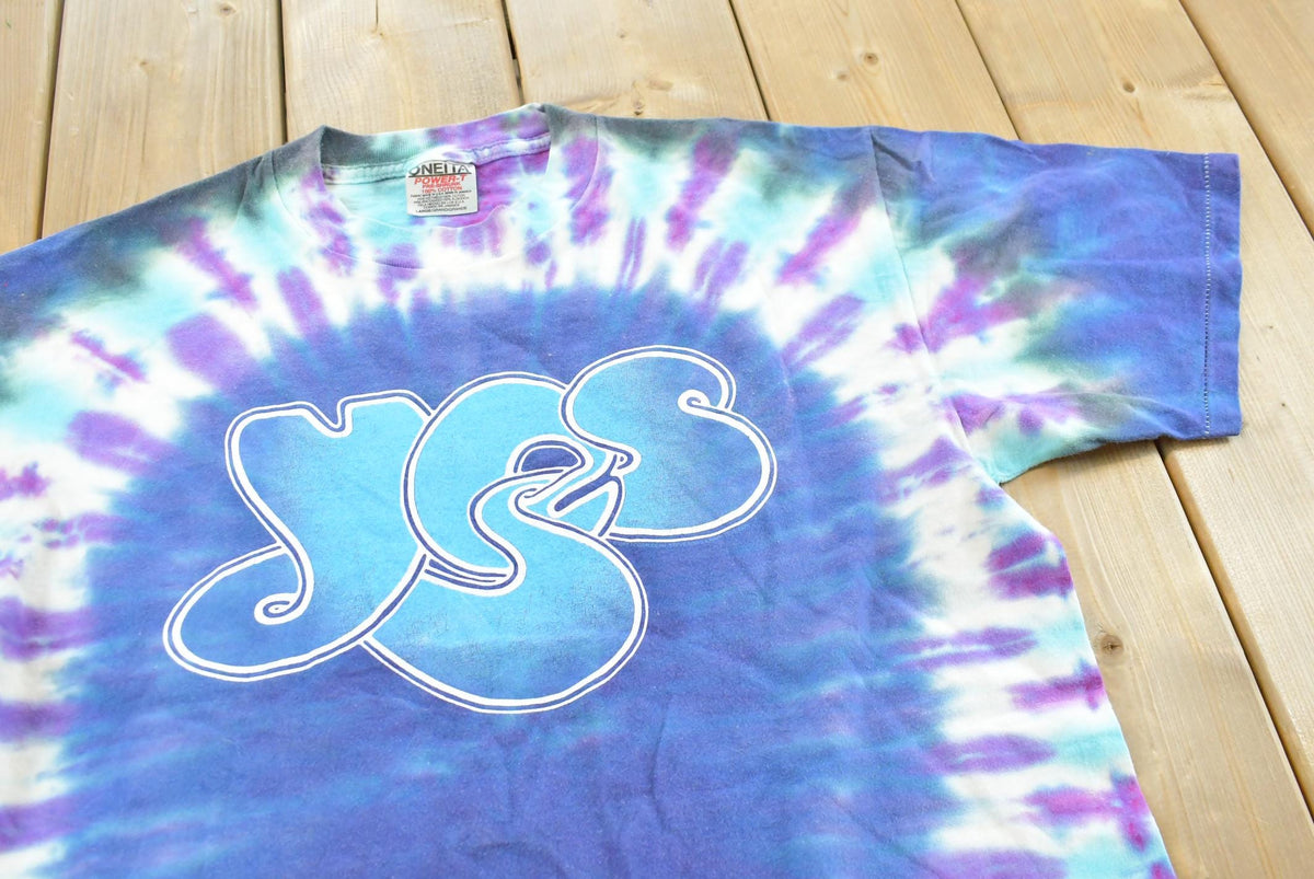 Vintage 1990s Yes Tie Dye Rock T-Shirt Mens M Men's Large from propervintagecanada