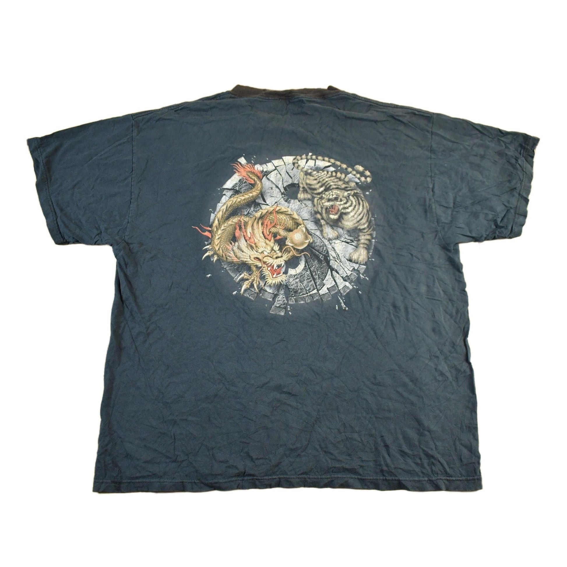 Vintage 1990s Yin Yang Dragon Tiger Graphic T-Shirt Men's XL from propervintagecanada