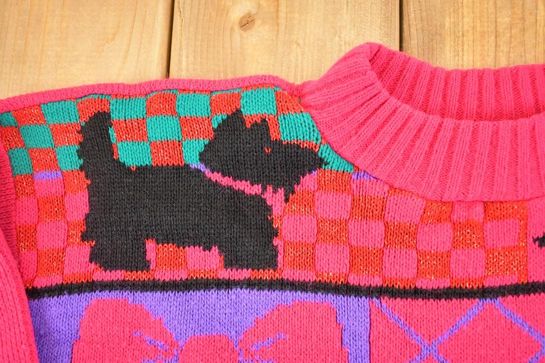 Vintage 1990s Yorkie Puppy Knit Crewneck Sweater Womens M from propervintagecanada