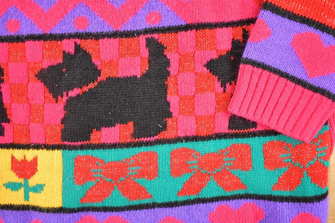 Vintage 1990s Yorkie Puppy Knit Crewneck Sweater Womens M from propervintagecanada