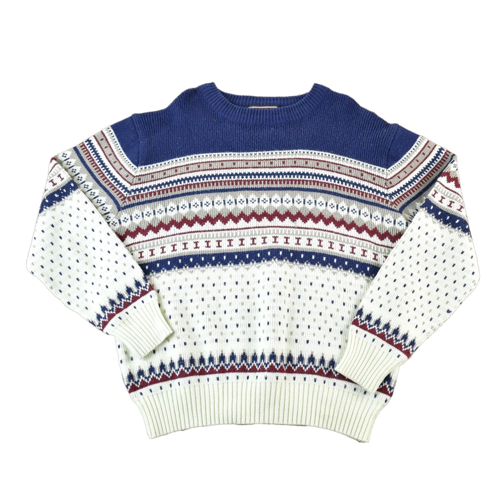 Vintage 1990s Youngbloods Knit Abstract Pattern Crewneck Sweater Men's XL from propervintagecanada