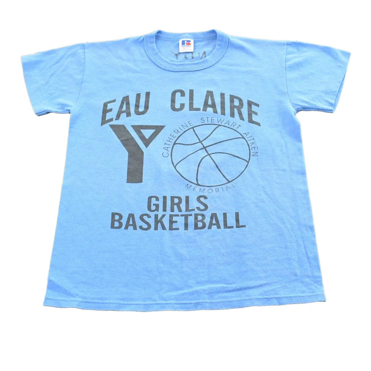 Vintage 1990s Youth Russell Athletic Eau Clair YMCA Girls Basketball T-Shirt Youth L from propervintagecanada