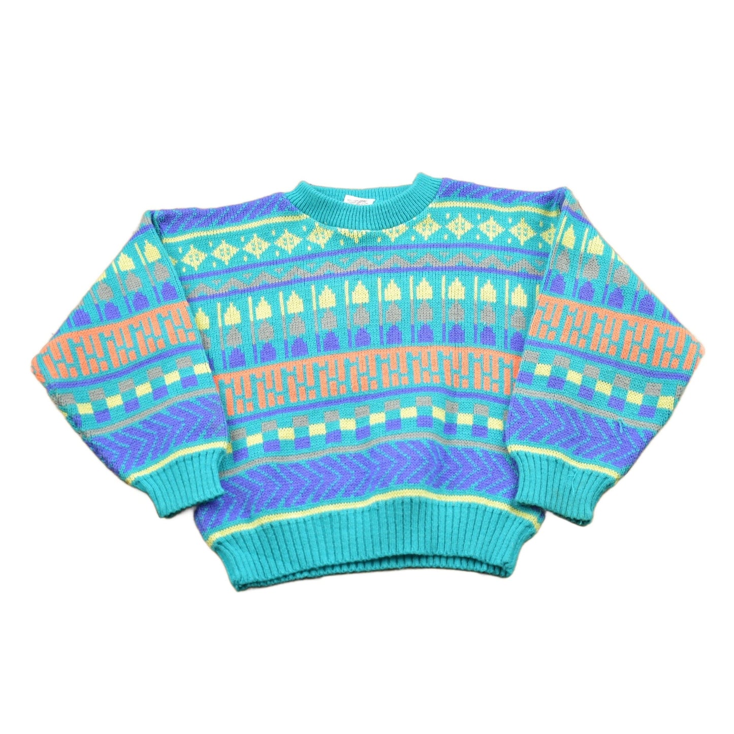 Vintage 1990s Youth Size Knitted Crewneck Sweater Youth S from propervintagecanada