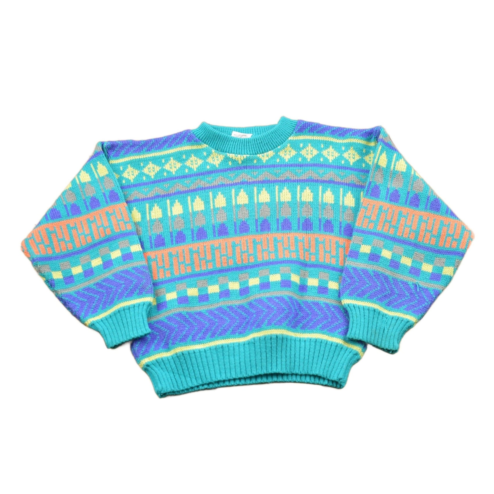 Vintage 1990s Youth Size Knitted Crewneck Sweater Youth S from propervintagecanada