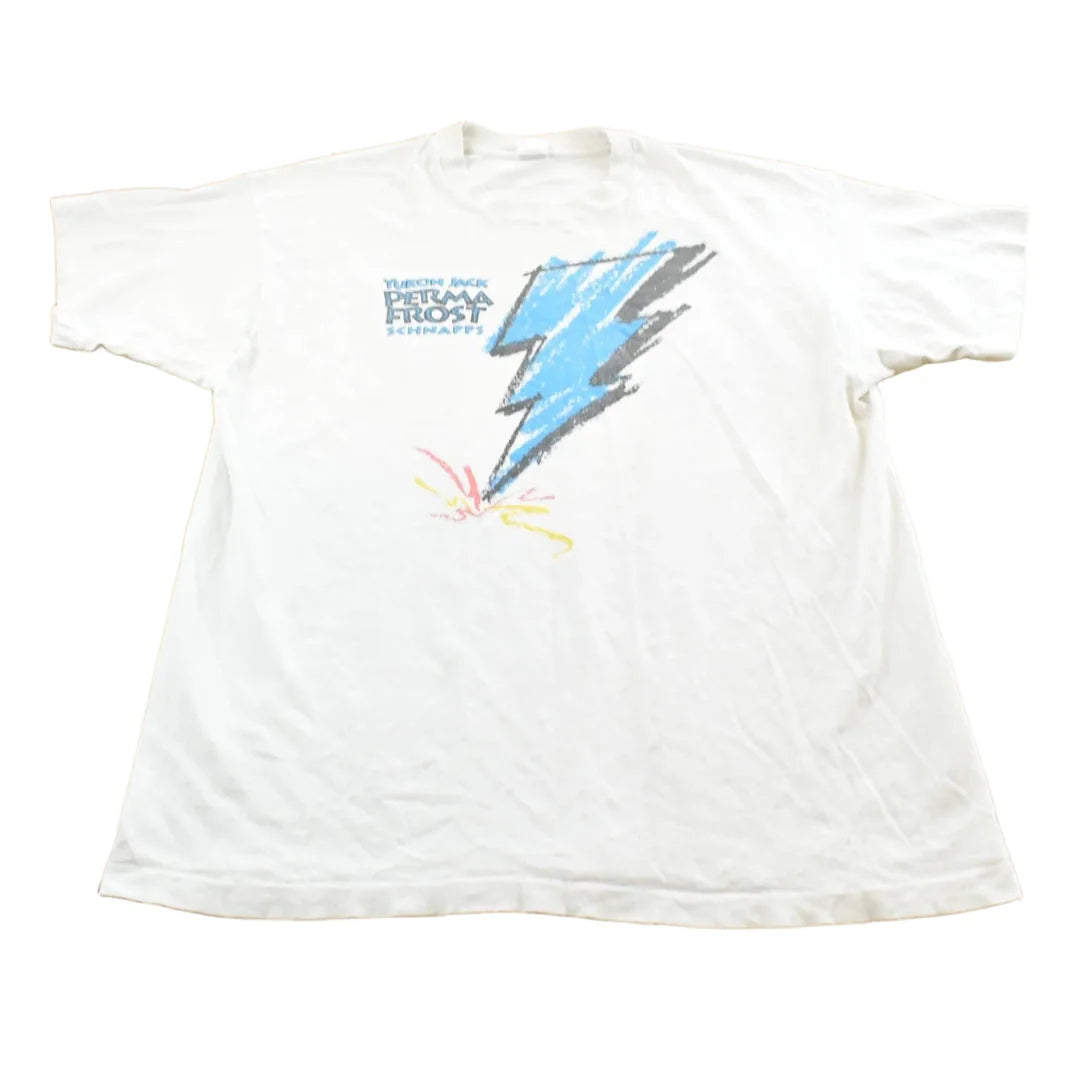 Vintage 1990s Yukon Jack Perma Frost Schnapps Graphic T-Shirt Mens XL from propervintagecanada