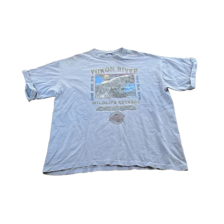 Vintage 1990s Yukon River Wildlife Retreat Wolf T-Shirt Mens 2XL from propervintagecanada