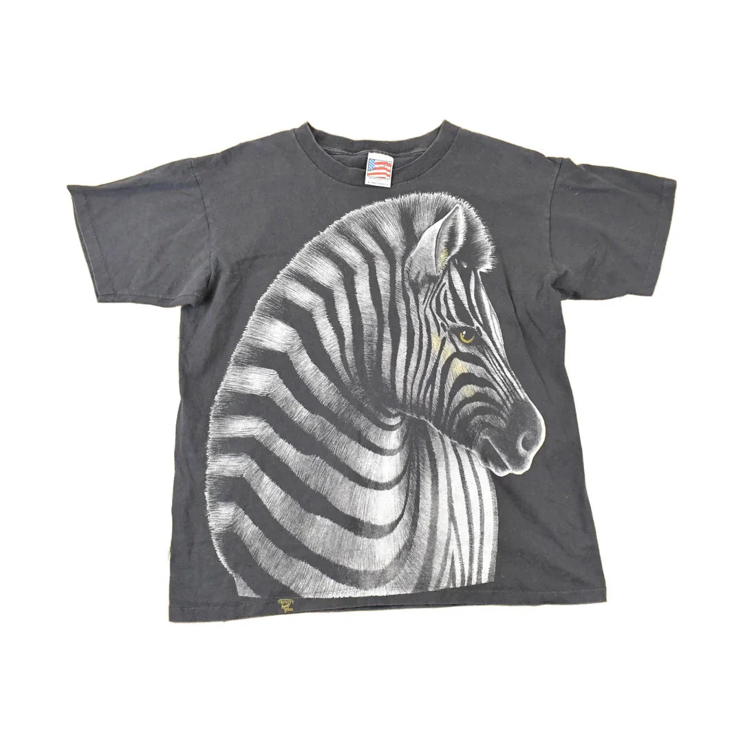 Vintage 1990s Zebra Portrait Souvenir Sahara T-Shirt Men's L from propervintagecanada