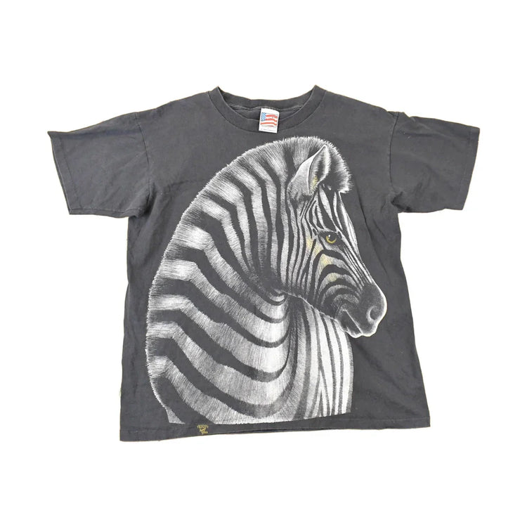 Vintage 1990s Zebra Portrait Souvenir Sahara T-Shirt Men's L from propervintagecanada