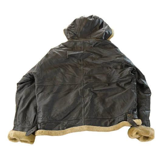 Vintage 1990s Ziptex Leather Faux Shearling Jacket Men's 2XL from propervintagecanada
