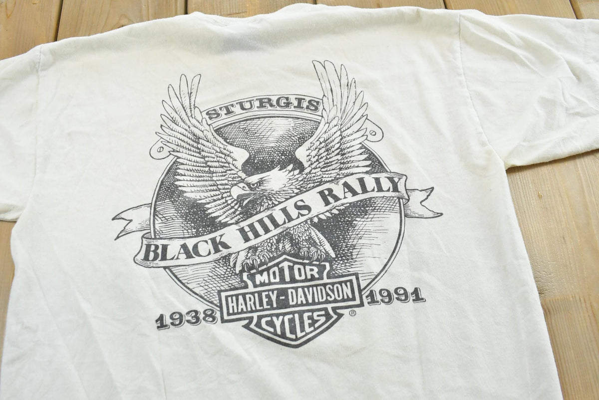 Vintage 1991 3D Emblem Sturgis Black Hills Rally Harley-Davidson Motorcycles T-Shirt Mens S from propervintagecanada