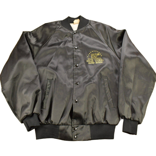 Vintage 1991 50th Daytona Bike Week Satin Bomber Jacket from propervintagecanada