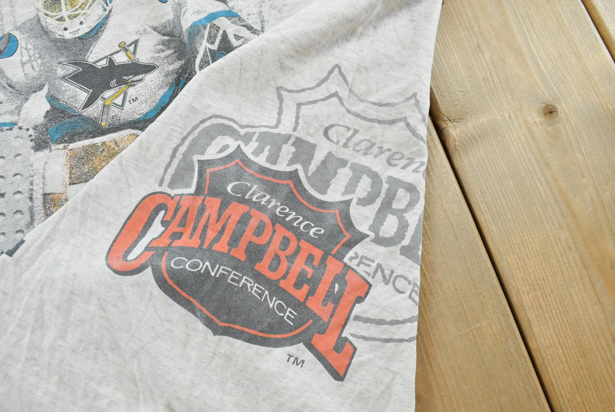 Vintage 1991 Bulletin Athletic San Jose Sharks NHL Graphic T-Shirt Men's XL from propervintagecanada