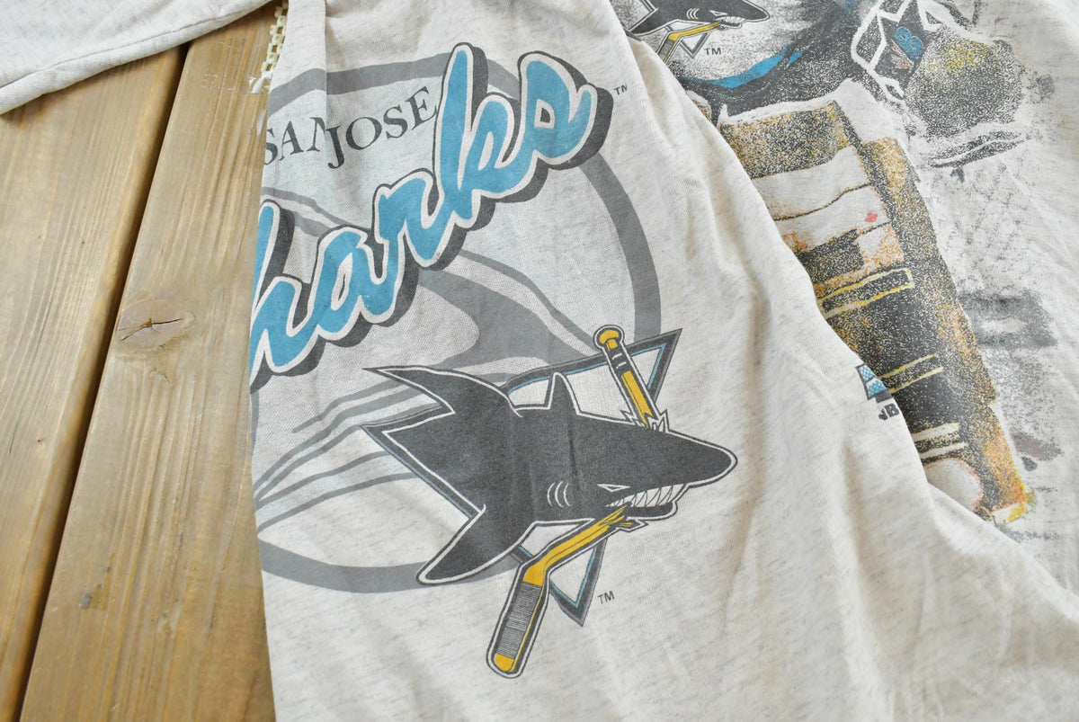 Vintage 1991 Bulletin Athletic San Jose Sharks NHL Graphic T-Shirt Men's XL from propervintagecanada
